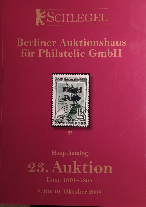 Aukční katalog známek Schlegel 2018