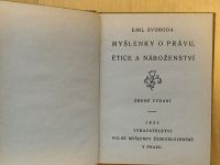 Emil Svoboda Myšlenky o právu, etice a náboženství 1925