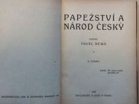 Pavel Nemo Papežství a národ český 1920