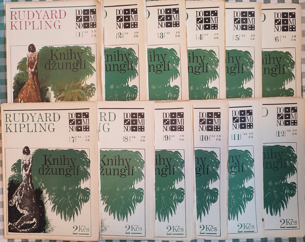 Rudyard Kipling Knihy džunglí 1968 ilustrace Zdeněk Burian 1-12 díl.