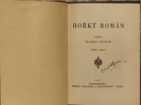 Karel Leger Hořký román 1929