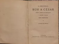 Emmuska Orczy Bůh a César 1924