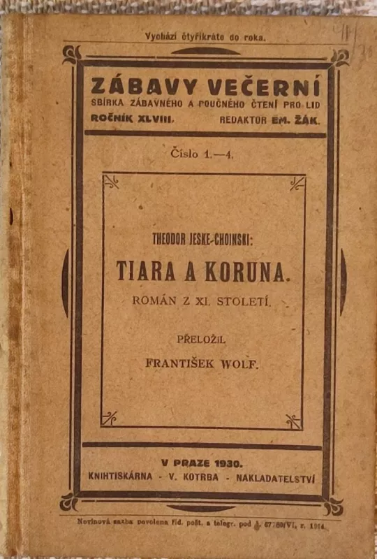 Teodor Jeske-Choinski Tiara a koruna : román z XI. století