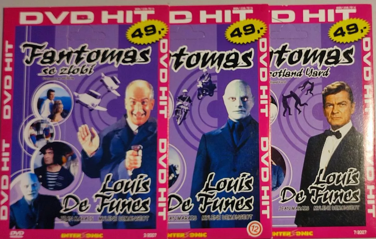 3DVD Fantomas/Fantomas kontr S.Y./Fantomas se zlobí (L.d.Funes)