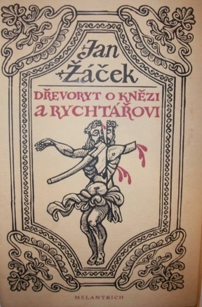Jan Žáček Dřevoryt o knězi a rychtářovi ilustrace Zdeněk Mézl